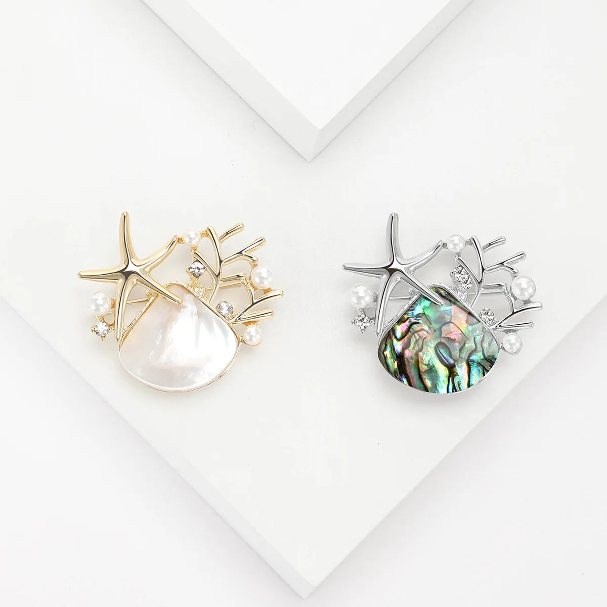 Creative New Precision Abalone, Shell, Scallop, Starfish brooch, Luxury Temperament, Men's and Women's Breastflowers